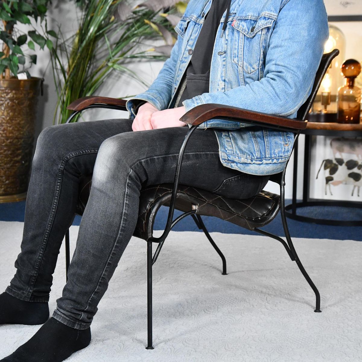 "The Harlington" Chair with man for scale 