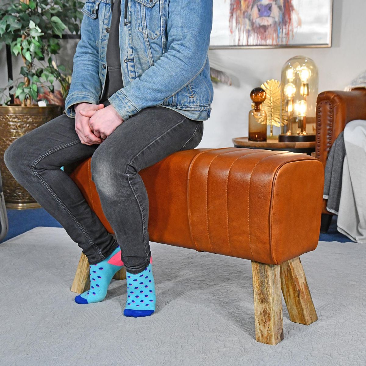 "The Brodie" Bench with man for scale 