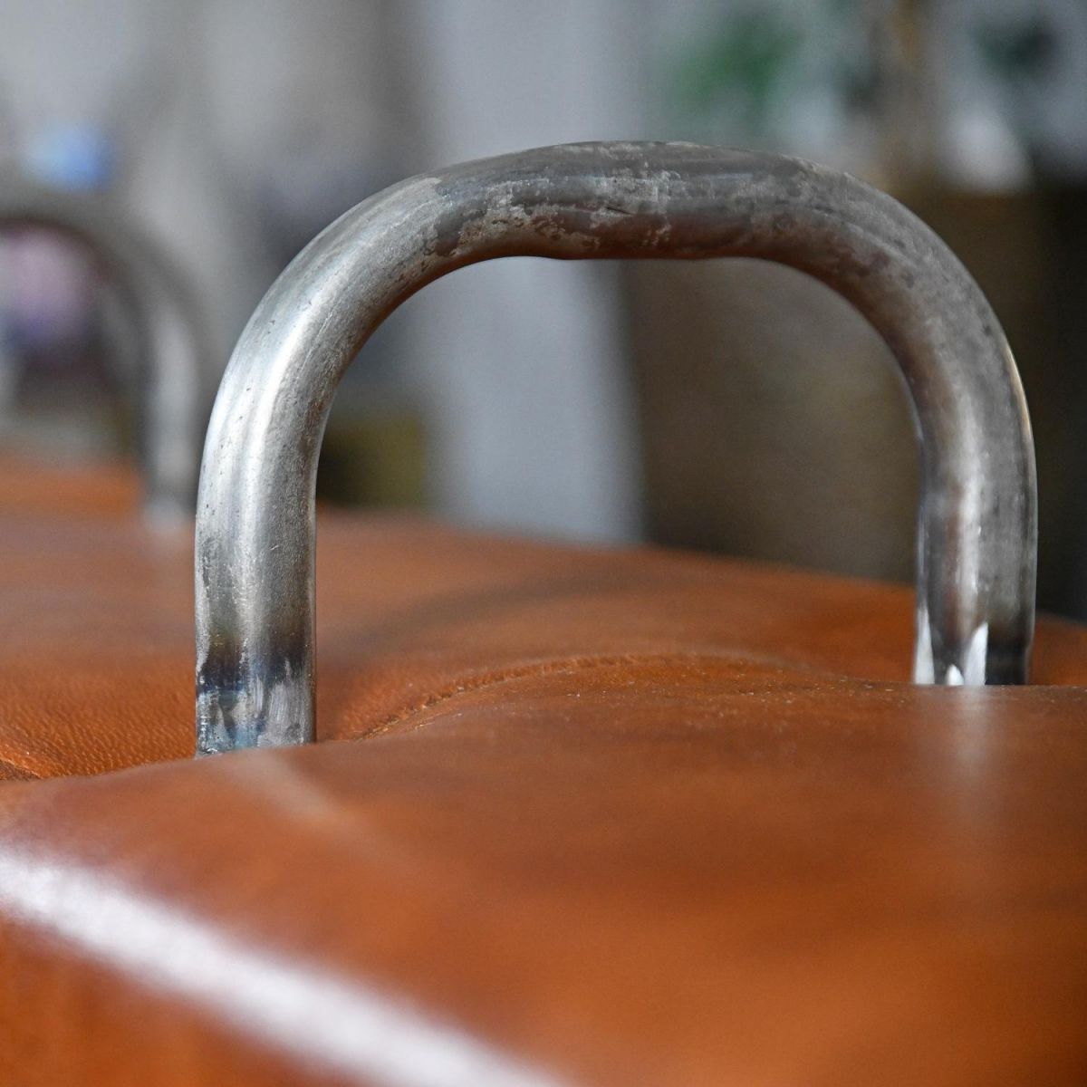 Close up of Iron Gym Bench Handle Close up of Iron Gym Bench Handle