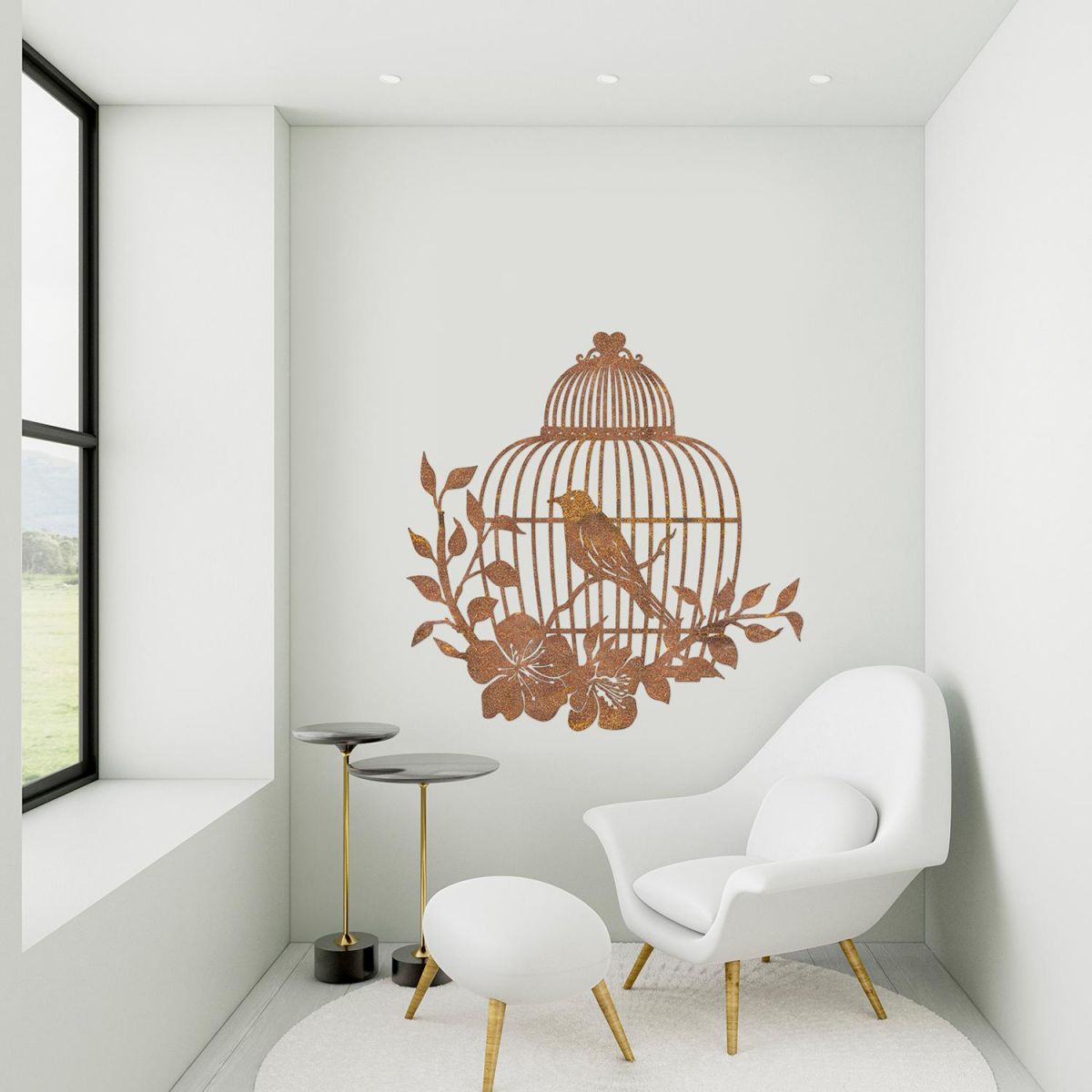 Bird Cage Wall Art in Situ in the Home Bird Cage Wall Art in Situ in the Home