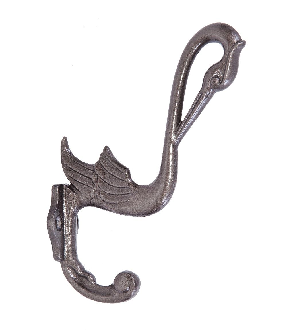 Swan Design Cast Iron Hook in a Cast Iron Finish