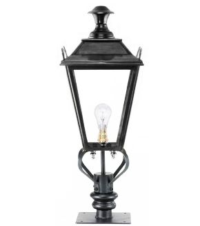Black Dorchester Pillar Light and Lantern Set 90cm Black Dorchester Pillar Light and Lantern Set 90cm