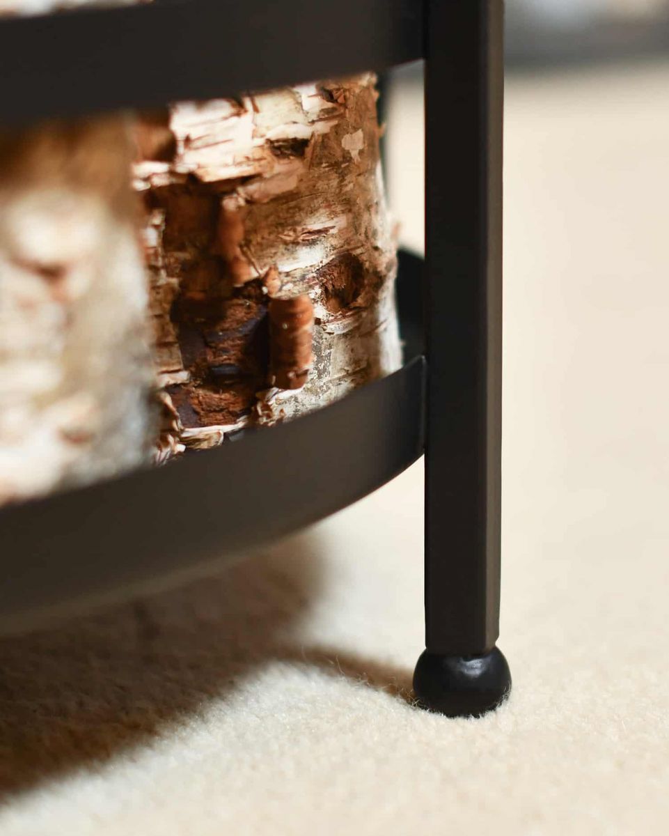 Close-Up of Design for Black "Basket" Log Holder Close-Up of Design for Black "Basket" Log Holder