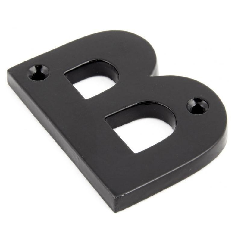 Black 3 Inch Letter B Screw Fix Letter