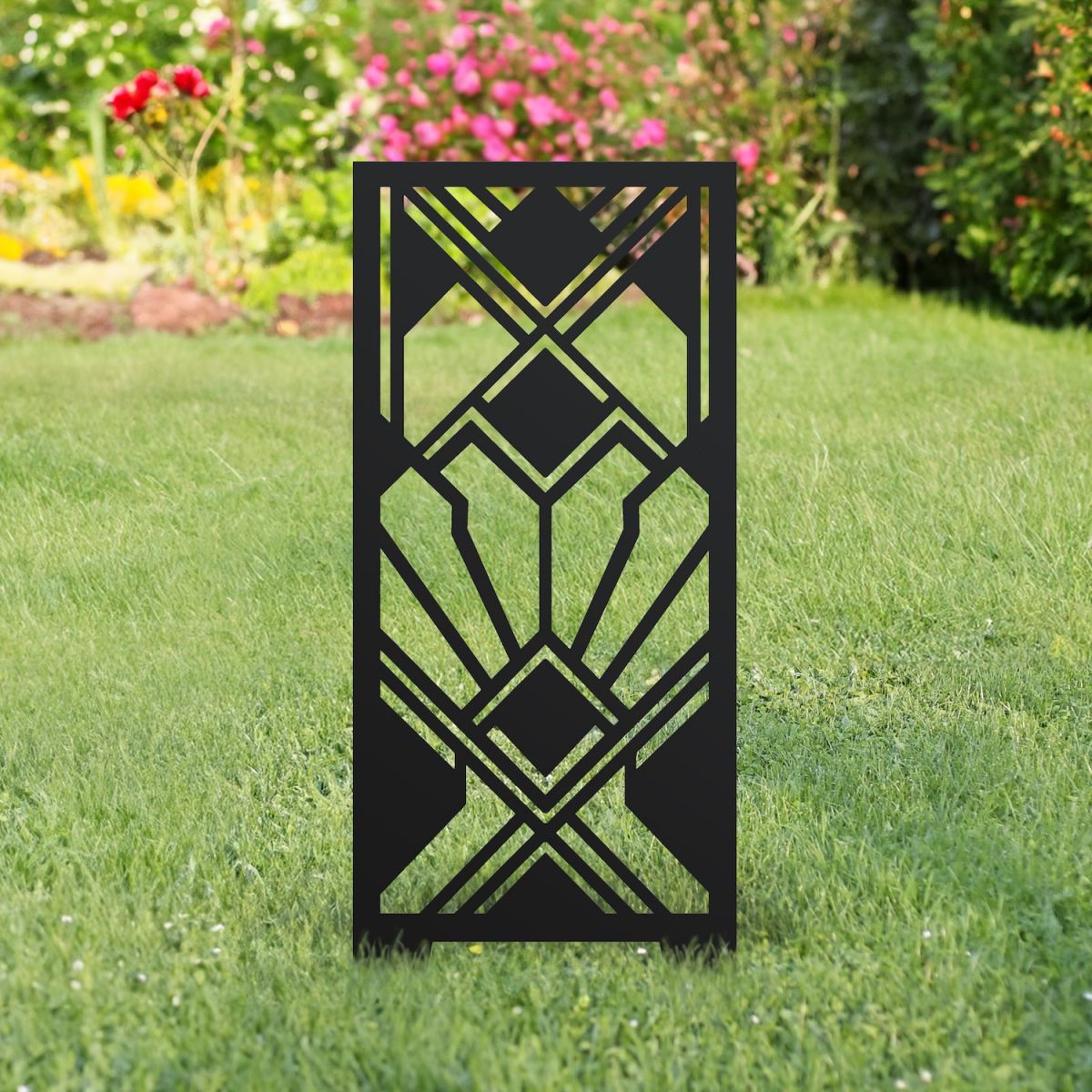 Black Abstract Garden Screen
