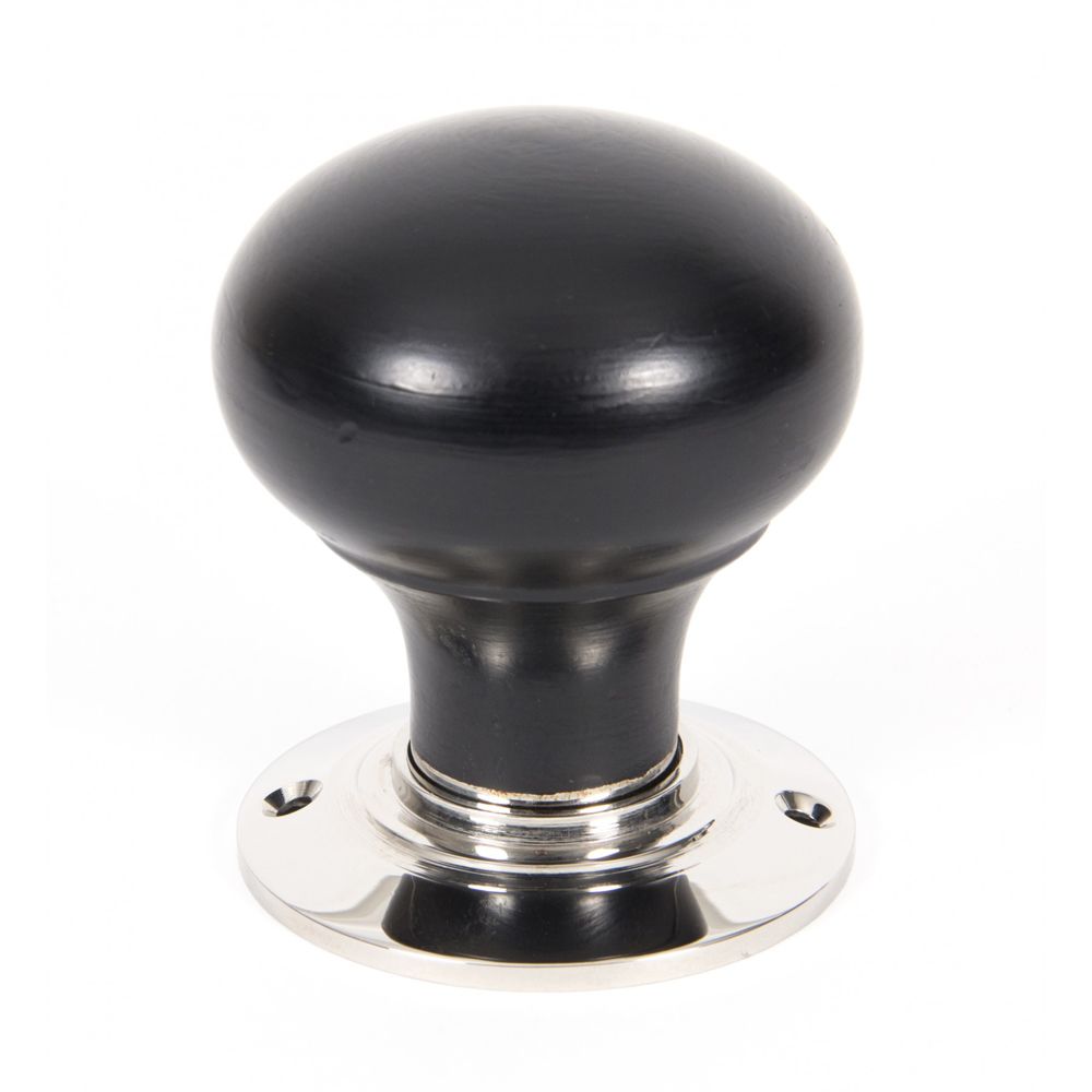 Black & Polished Nickel Wooden Door Knobs