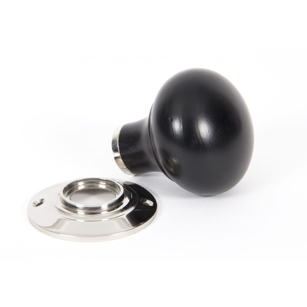Black & Polished Nickel Wooden Door Knobs