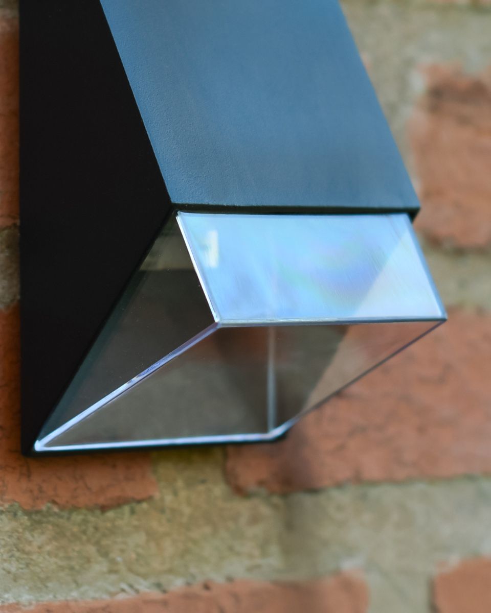 Black angled wall light lower casing