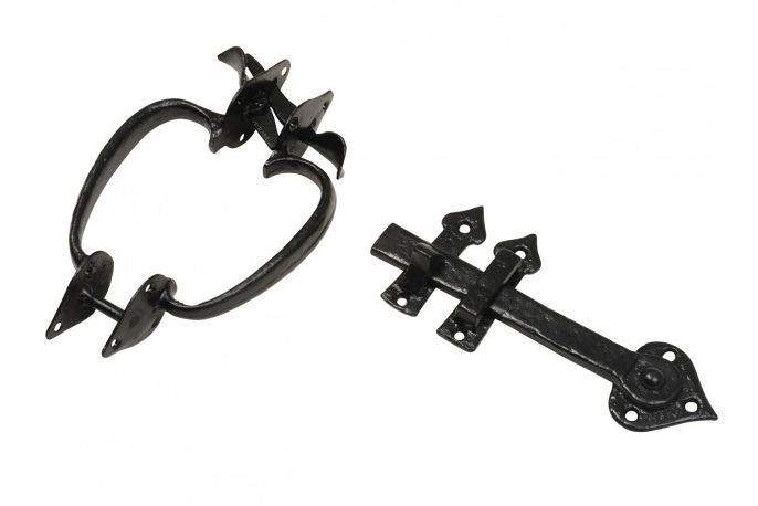 Black Antique Malleable Thumb Latch Set