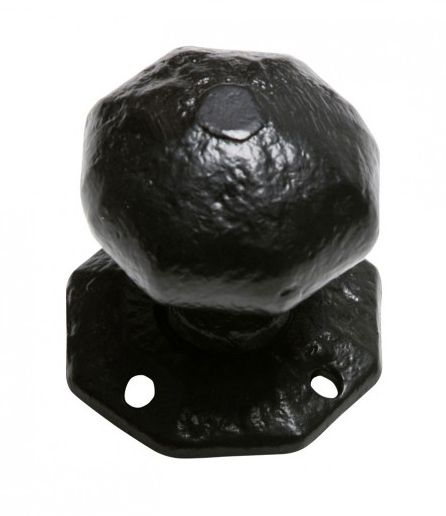 Jedo Ball Shaped Mortice Door Knob – Victorian Style Cast Iron – Black Antique – Interior