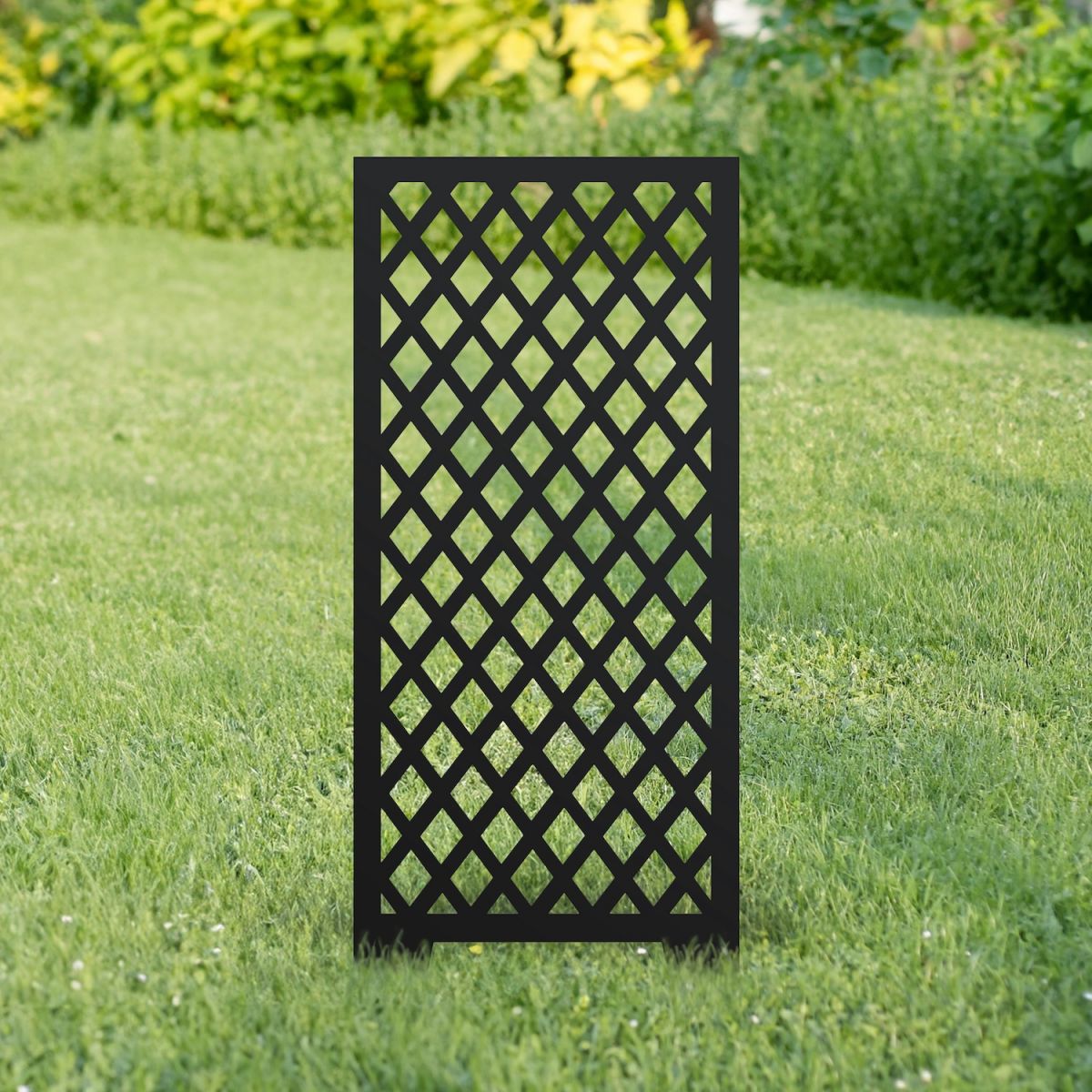 Black Argyle Pattern Garden Screen Black Argyle Pattern Garden Screen