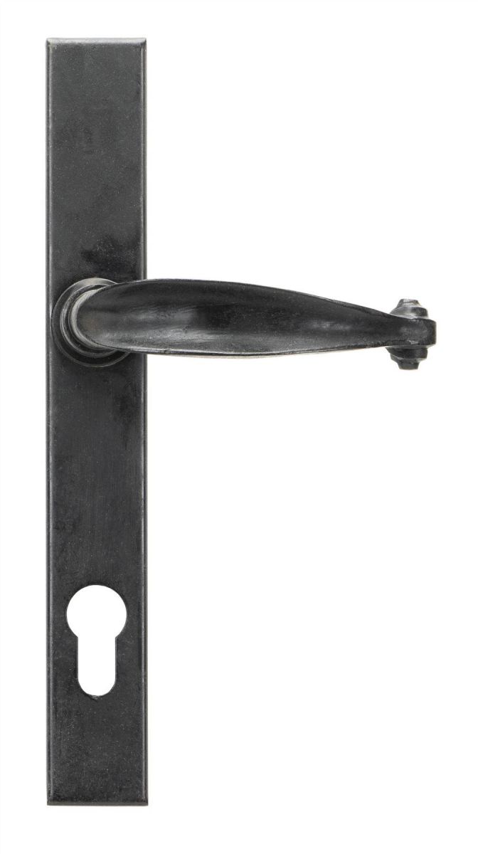 "Bancroft" Black Beeswax Slimline Lever Door Handle Front