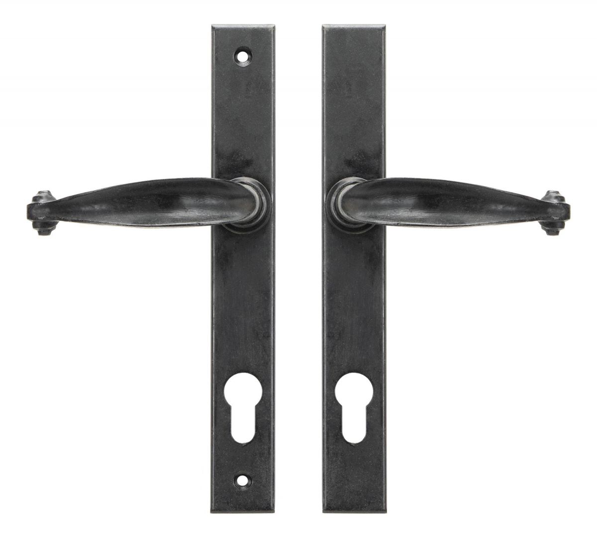 "Bancroft" Black Beeswax Slimline Lever Door Handle Pair