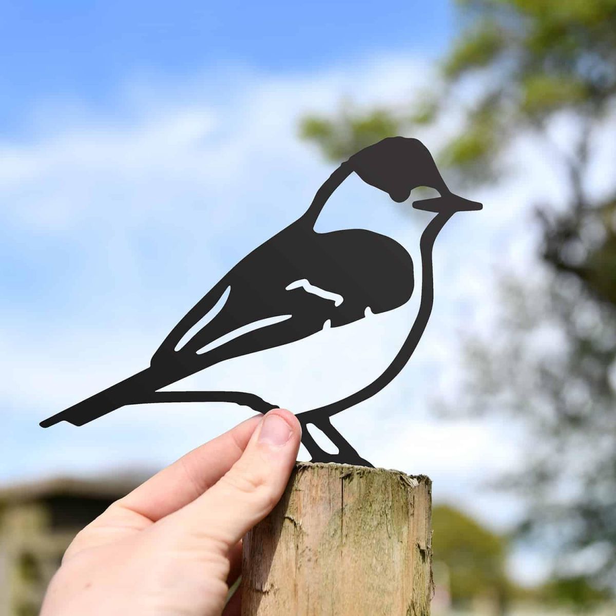 Scale Shot of Black Blackcap Steel Fence Topper