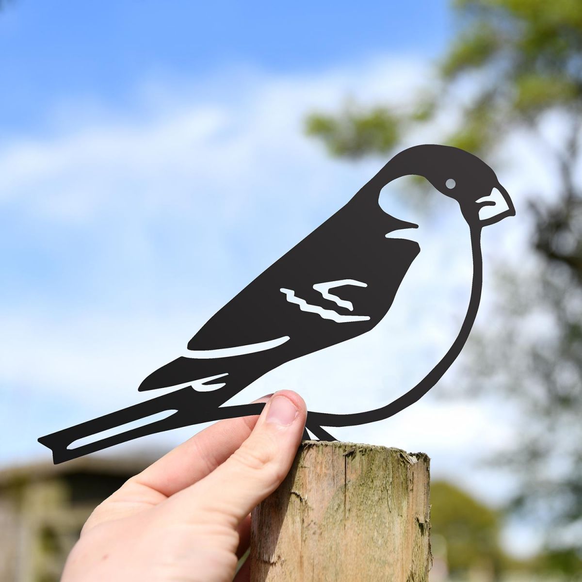 Scale Shot of Black Bullfinch Steel Fence Topper Scale Shot of Black Bullfinch Steel Fence Topper