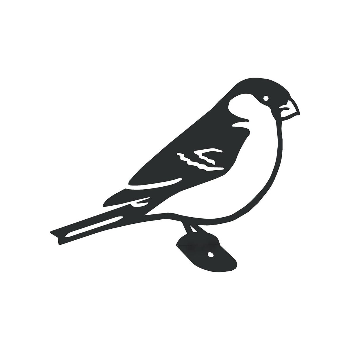 Close-Up of Black Bullfinch Steel Fence Topper Close-Up of Black Bullfinch Steel Fence Topper