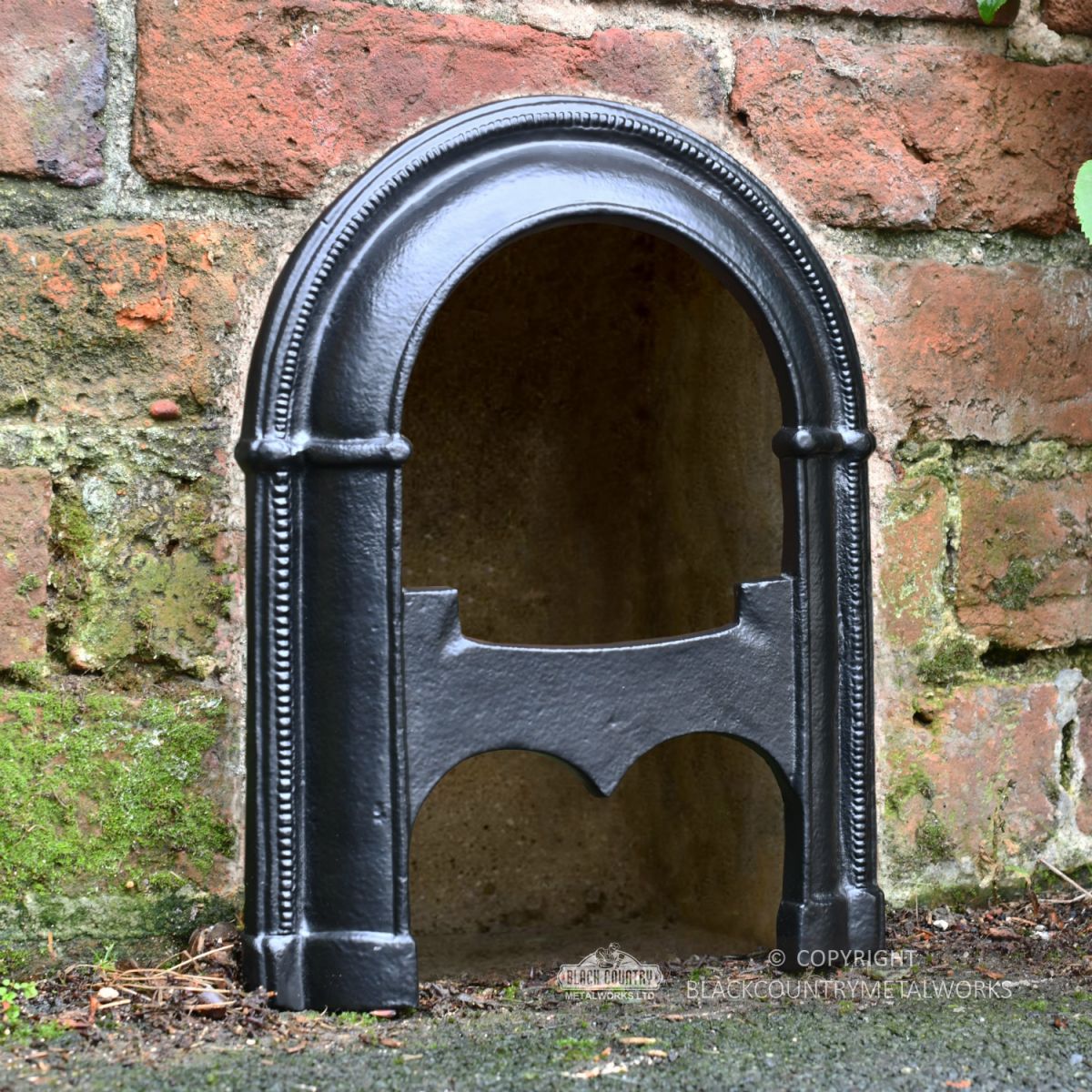 Black Cast Built In Wall Boot Scraper