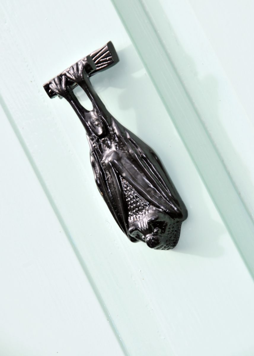 Black Cast Iron Bat Door Knocker