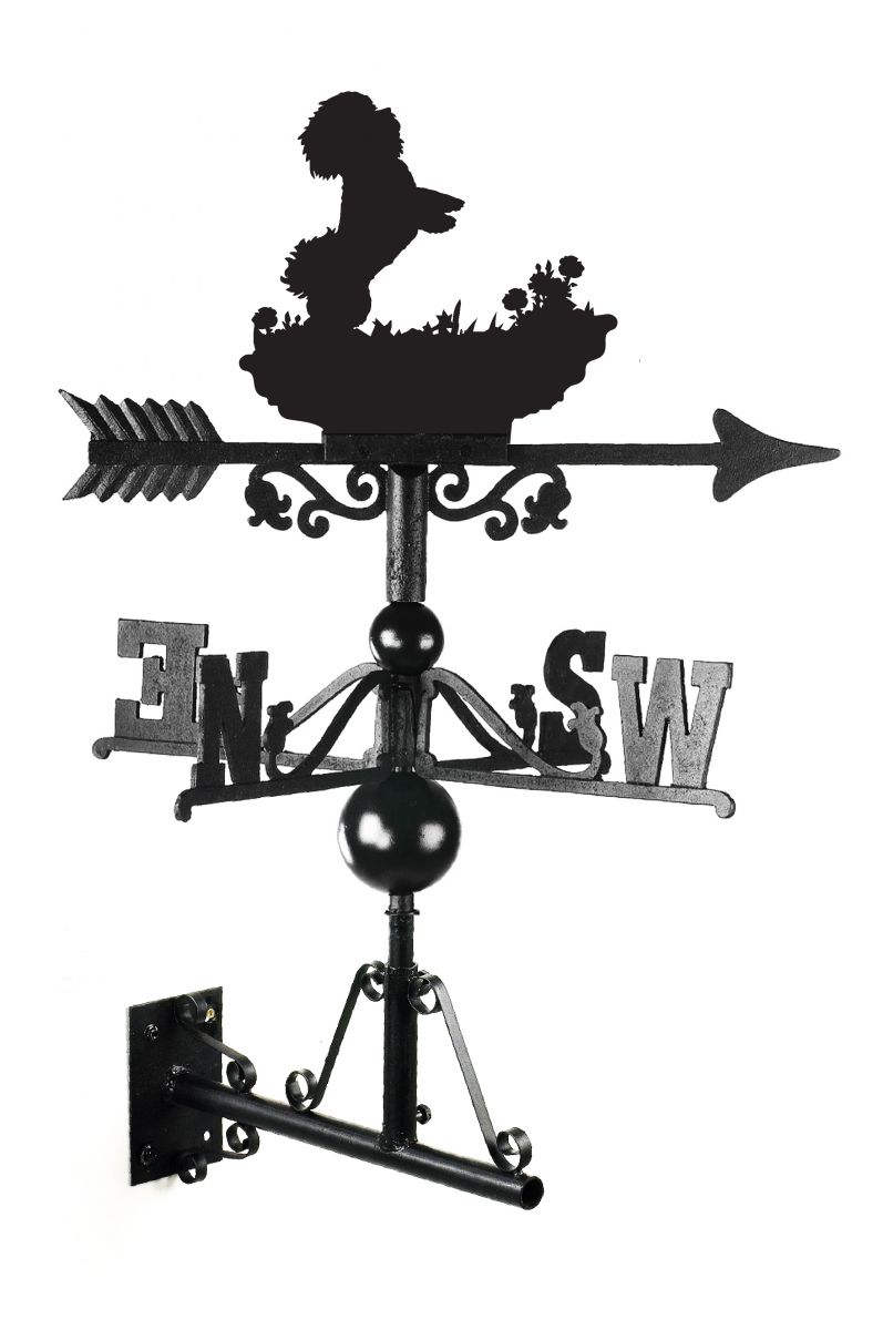 Black Cast Iron Bichon Frise Dog Weathervane Black Cast Iron Bichon Frise Dog Weathervane