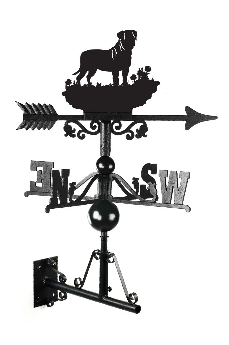 Black Cast Iron Bullmastiff Weathervane
