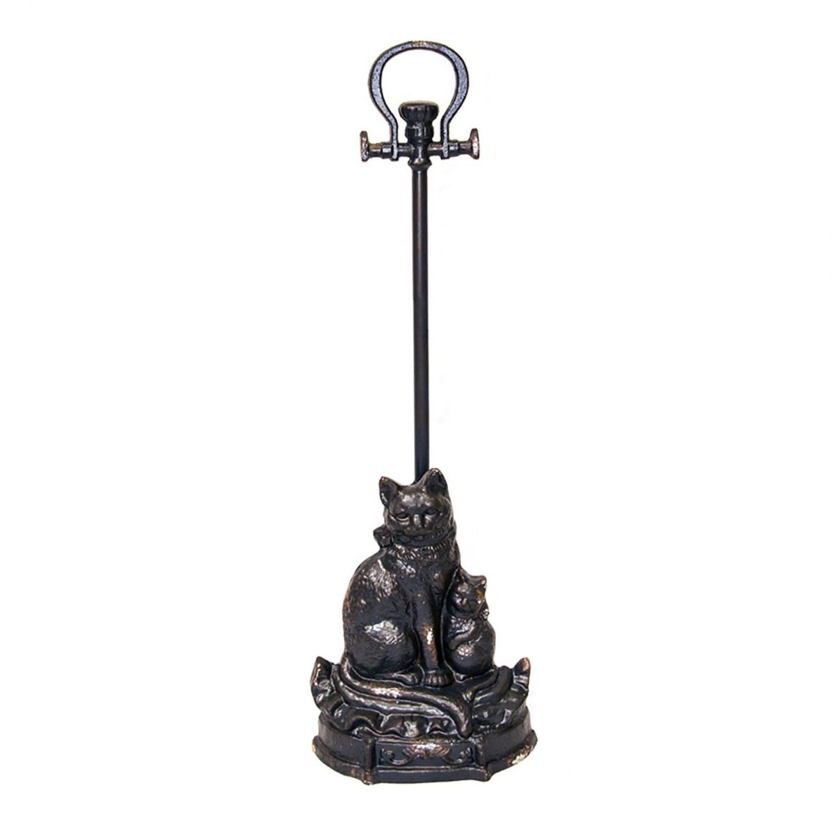 Cast Iron Cat Door Stop Finished in Black