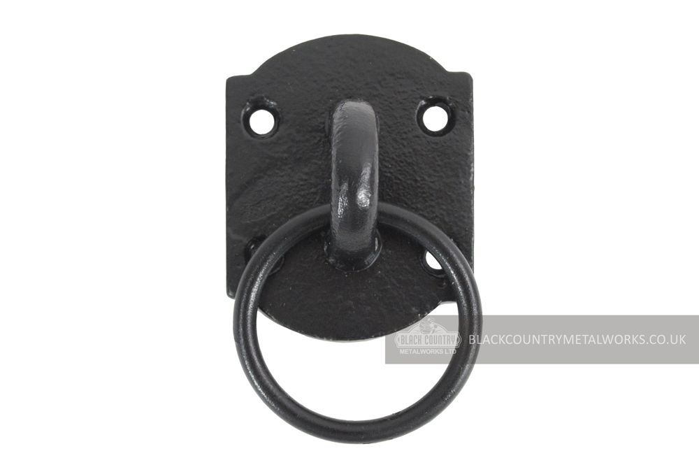 Black Cast Iron Manger Cabinet Ring Pull