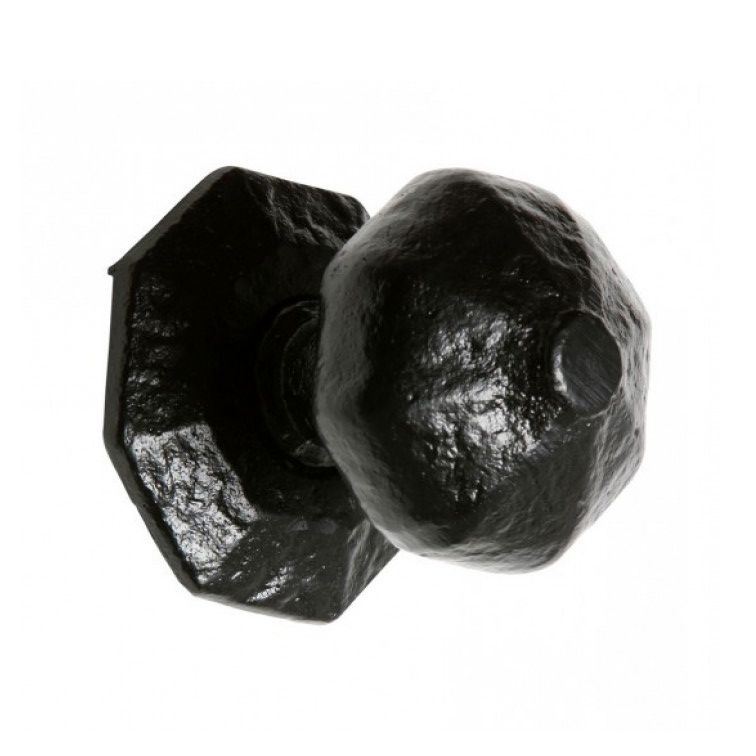 Black Cast Iron Octagonal Centre Door Knob