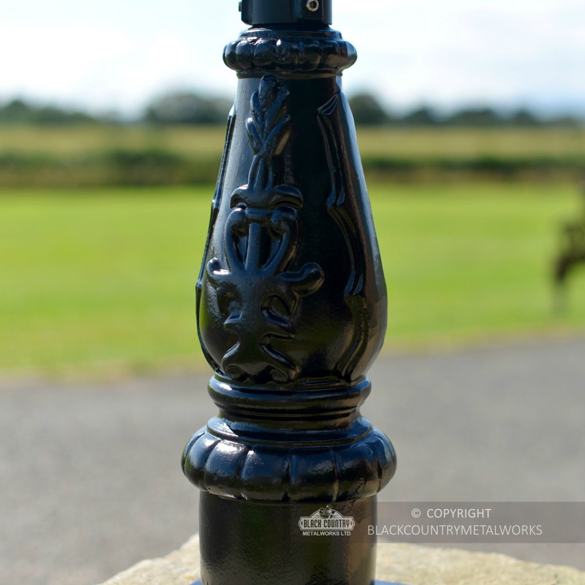 Black Cast Iron Pillar Post Base