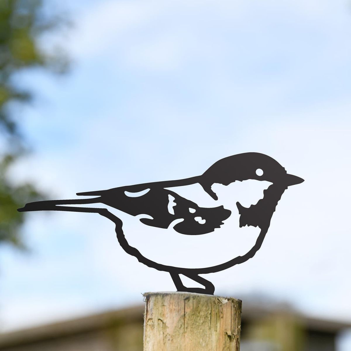 Black Coal Tit Steel Fence Topper