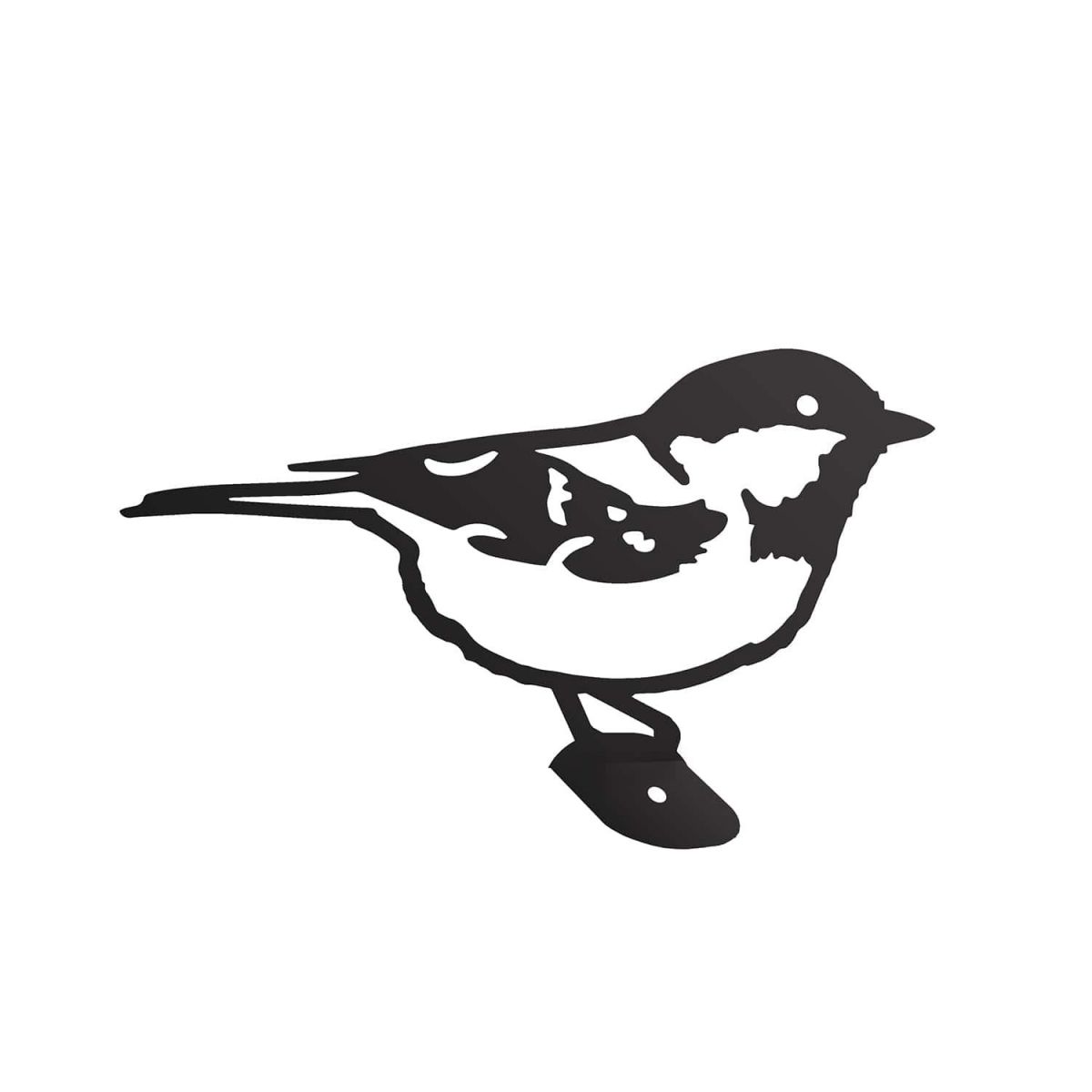 Close-Up of Black Coal Tit Steel Fence Topper