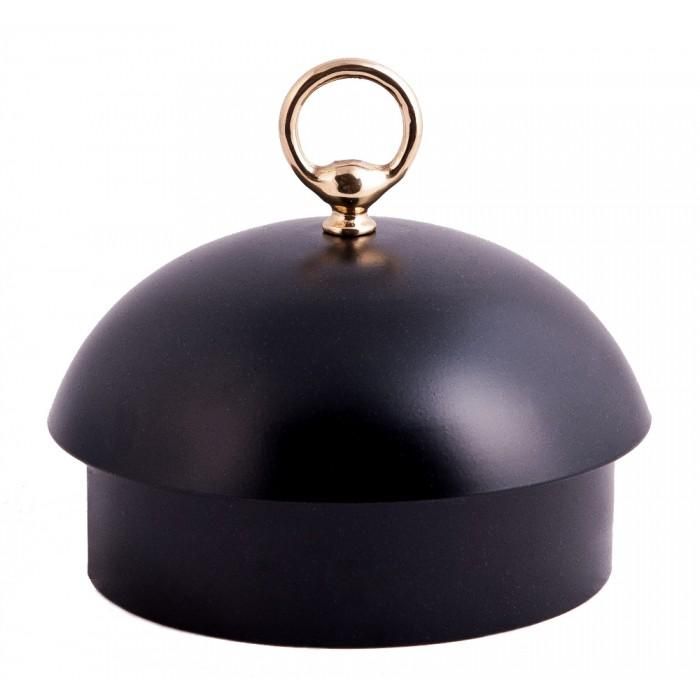 Chimney Collar Cover Finished in Black with Polished Brass Bolt Ring Nut Chimney Collar Cover Finished in Black with Polished Brass Bolt Ring Nut