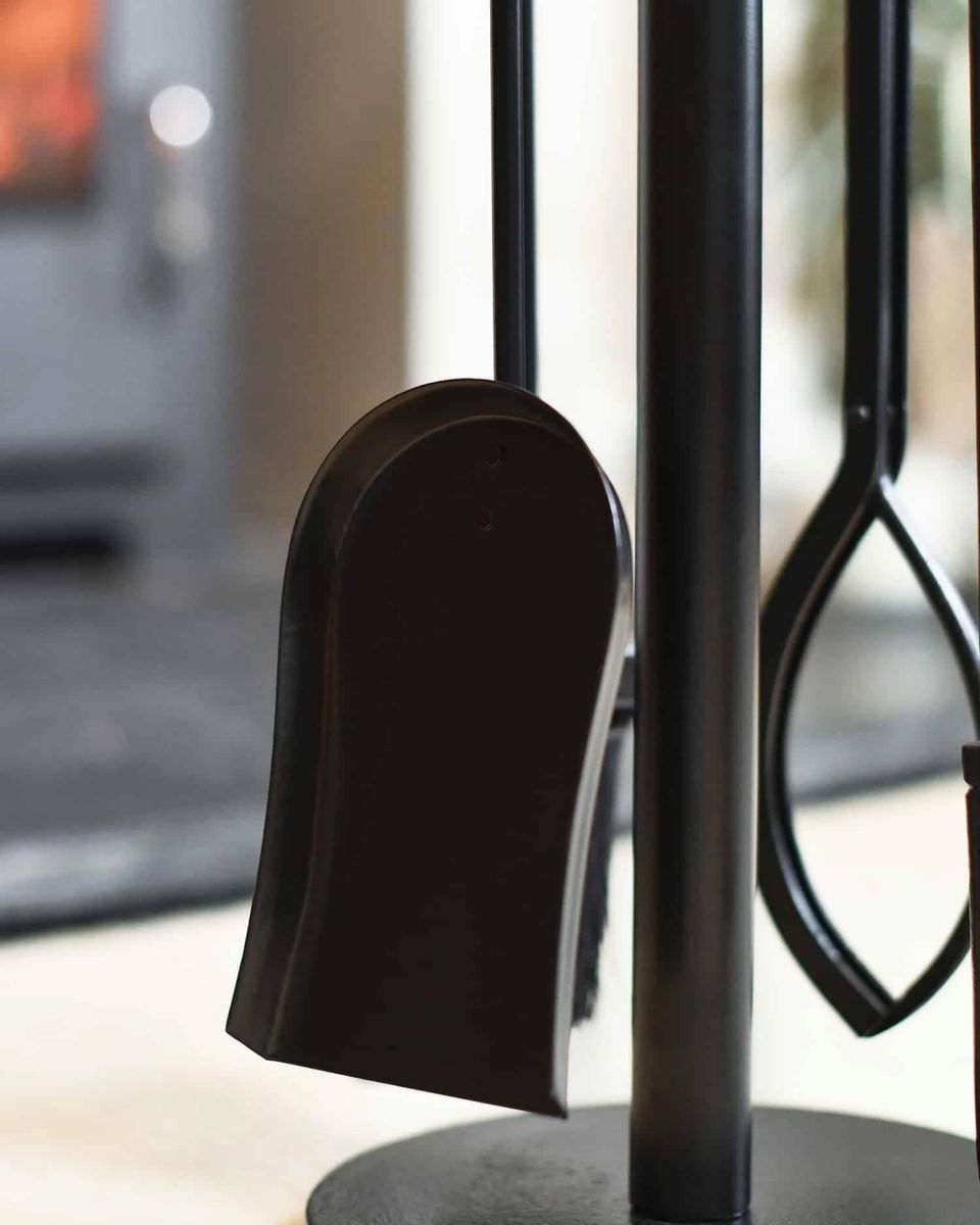 Close-Up of Fireside Tools for Black Companion Set with Aluminium Handles 77cm