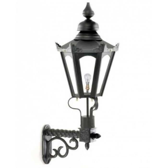 Black Concordia Hexagonal Wall Light on an Ornate Royale Bracket