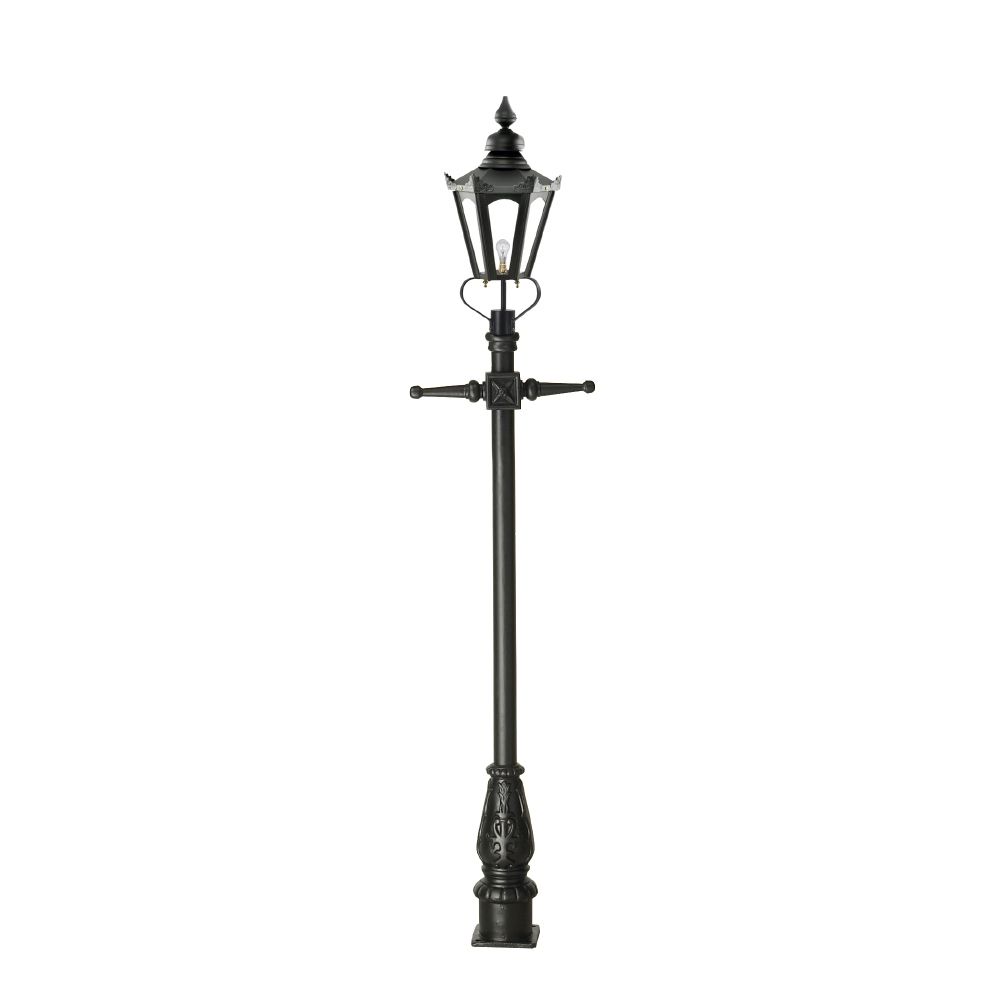 Black Concordia Hexagonal Lamp Post & Lantern Set 2.3m 