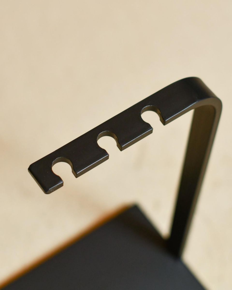 Close Up Of Black Contemporary Companion Set - 45cm Stand Close Up Of Black Contemporary Companion Set - 45cm Stand