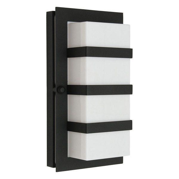 Black Contemporary "Woodbury" Striped Outdoor Wall Light