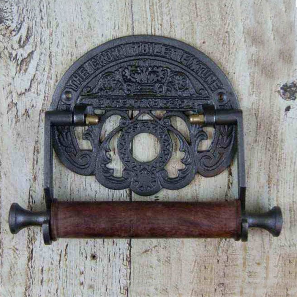 Black "Crown" Iron Toilet Roll Holder