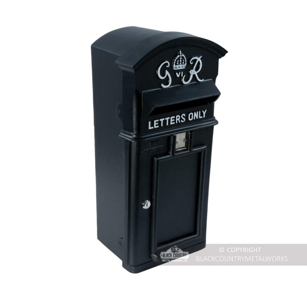 Black Curved Top GR Post Box