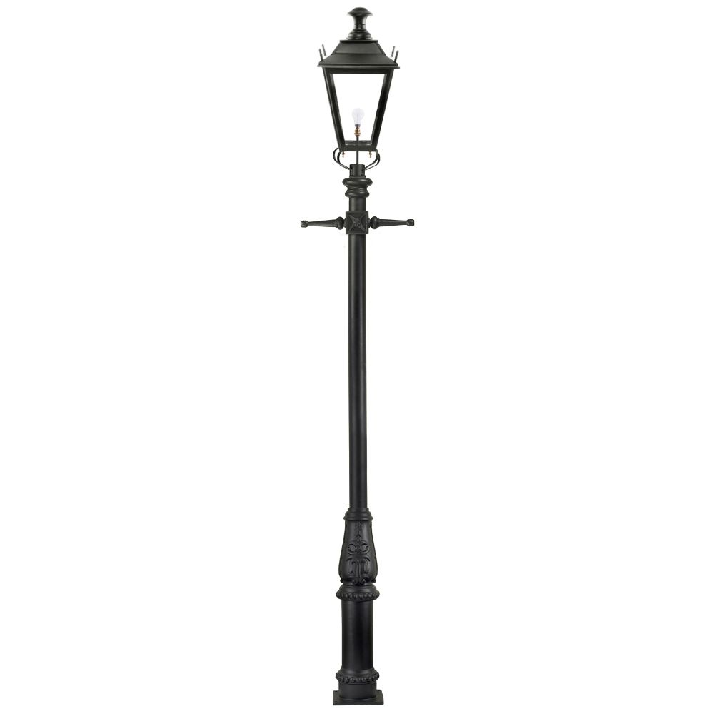 Black Dorchester Lamp Post & Lantern Set 3.7m