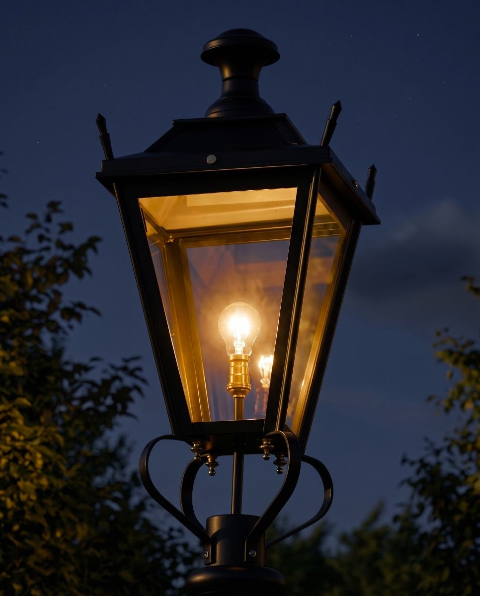 Black Dorchester Lantern 61cm Digital Illustration At Night