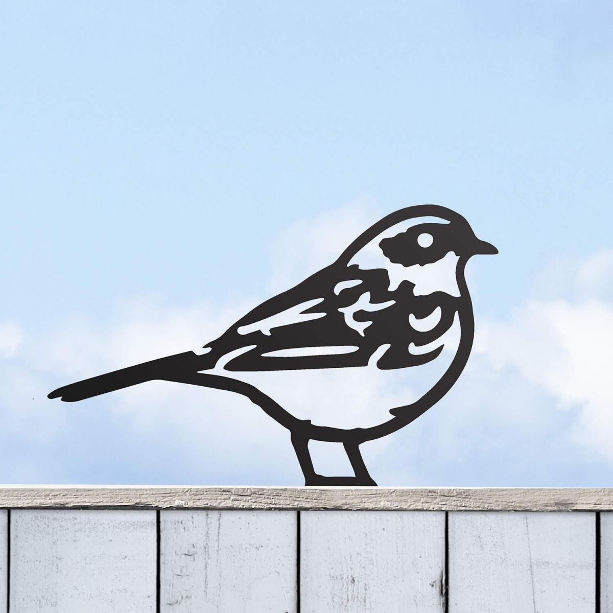 Black Dunnock Steel Fence Topper in Situ