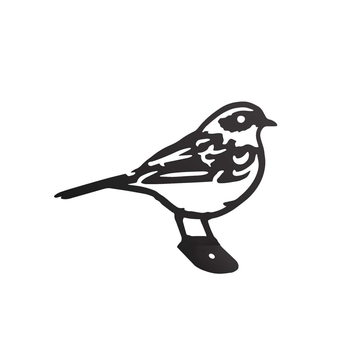 Close-Up of Black Dunnock Steel Fence Topper