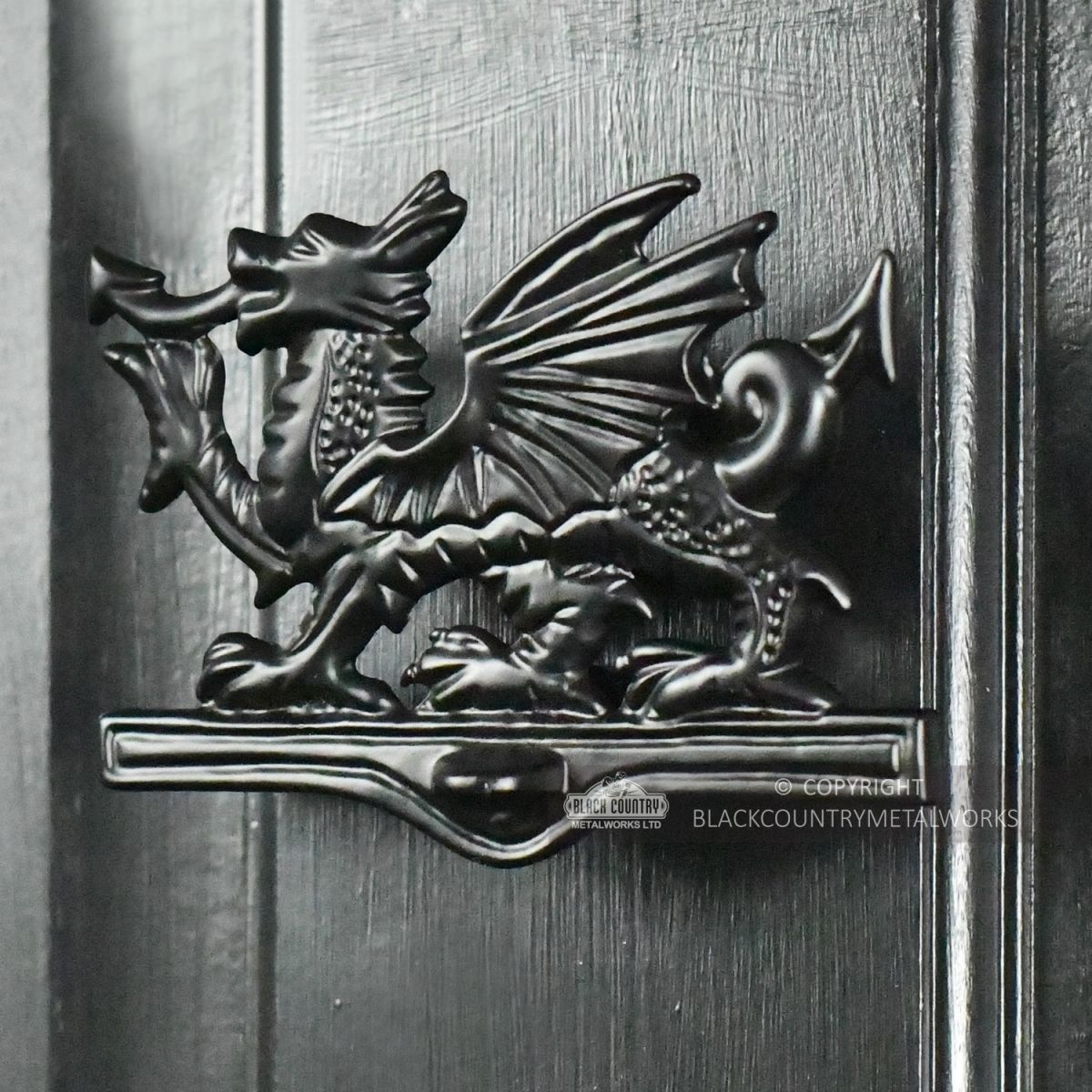 Black Finish Welsh Dragon Door Knocker
