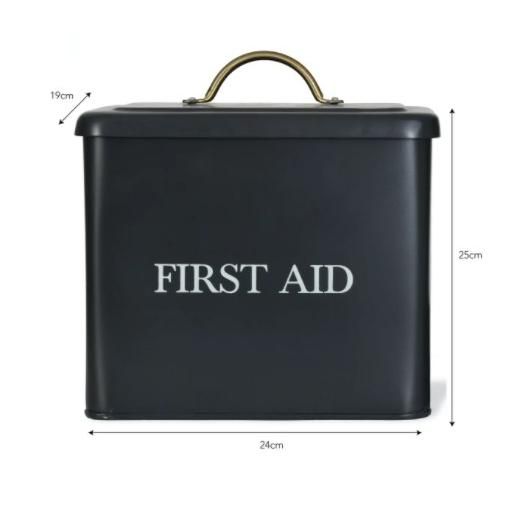 Black Steel First Aid Box Measurements