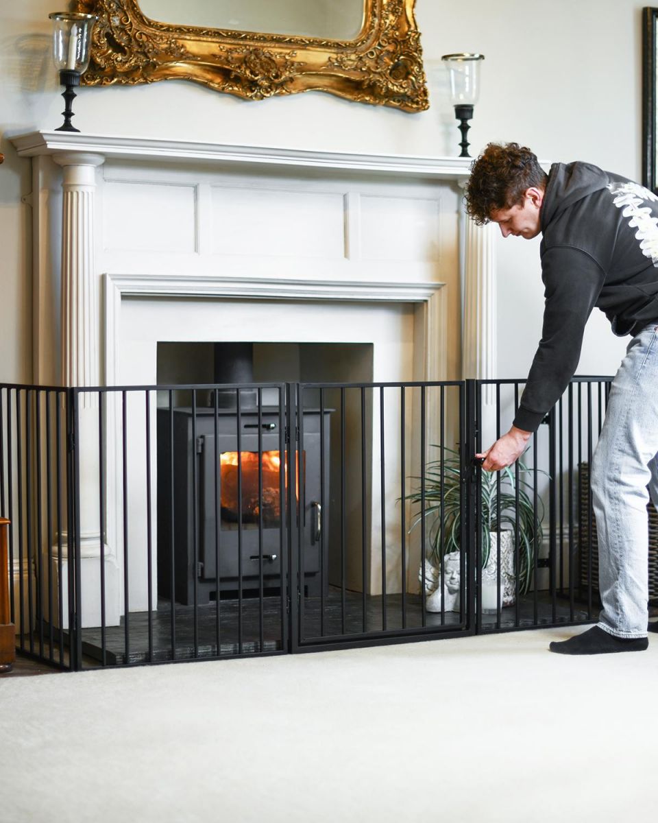 Black Five Panel Fire Surround to Scale