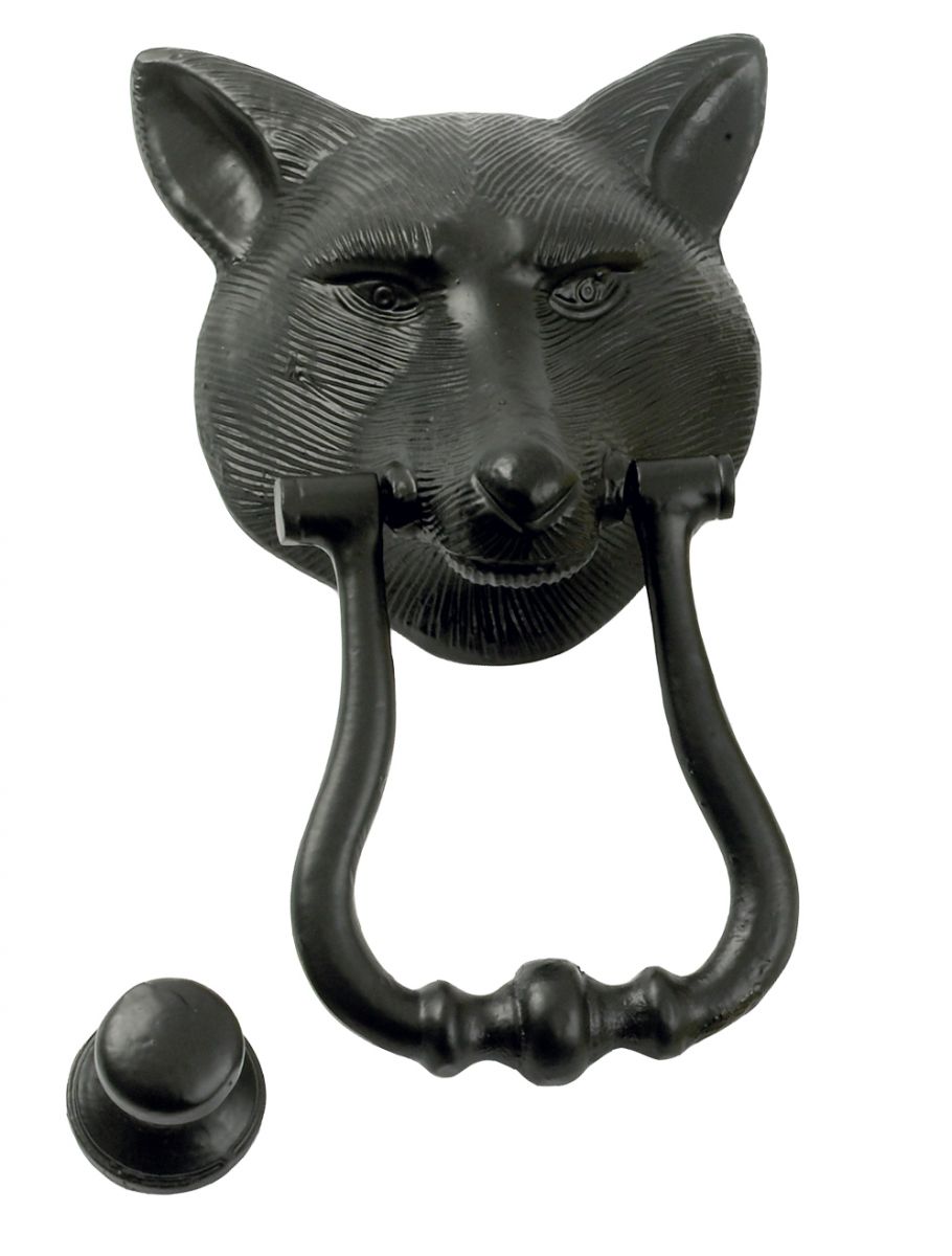 Black Fox Head Door Knocker