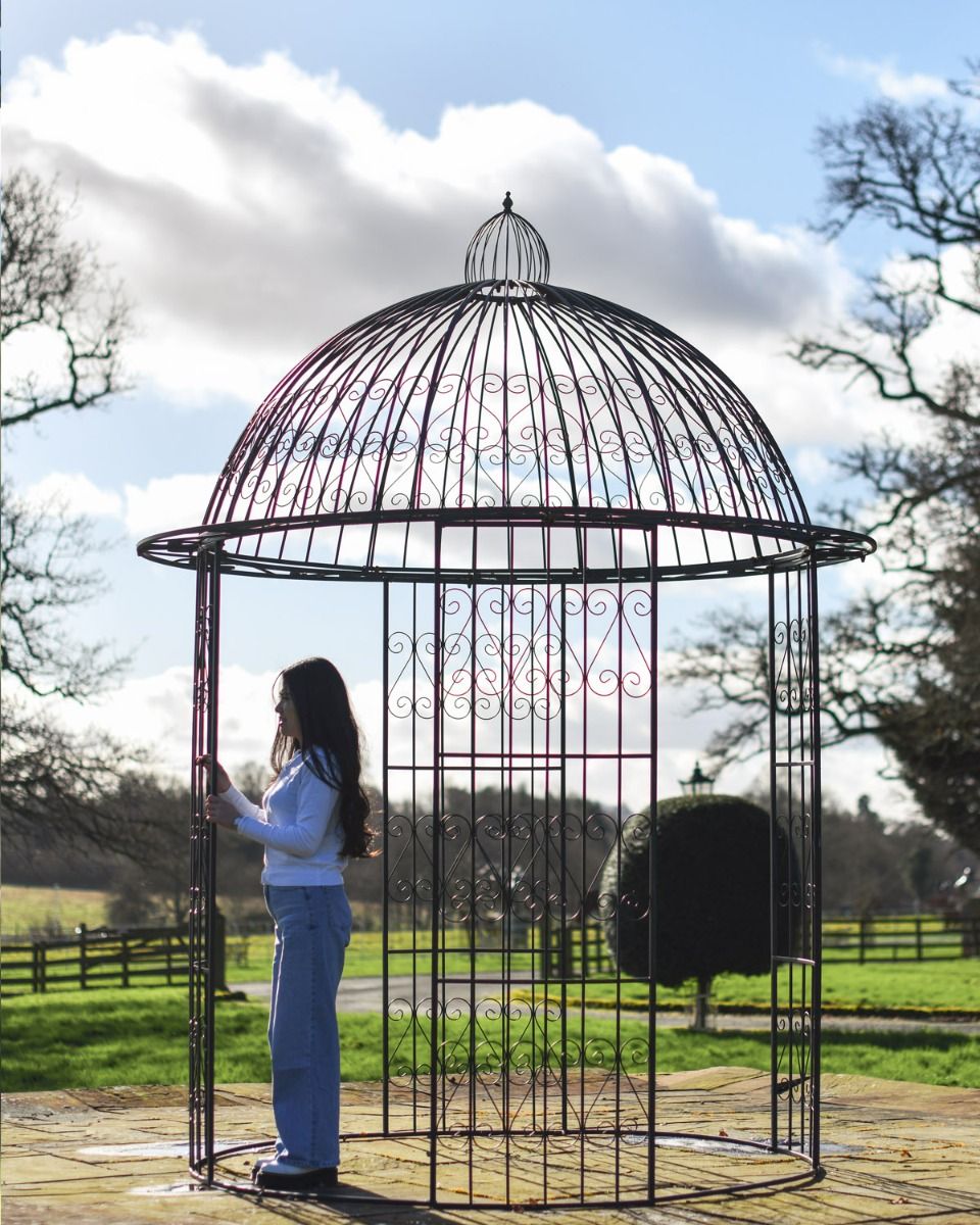 Black Gazebo With Person For Scale 