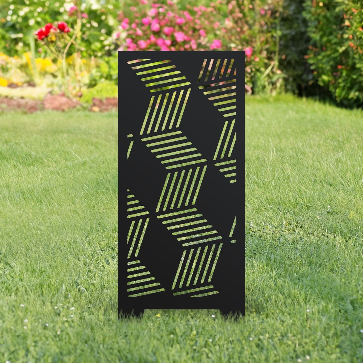 Black abstract pattern decorative garden screen