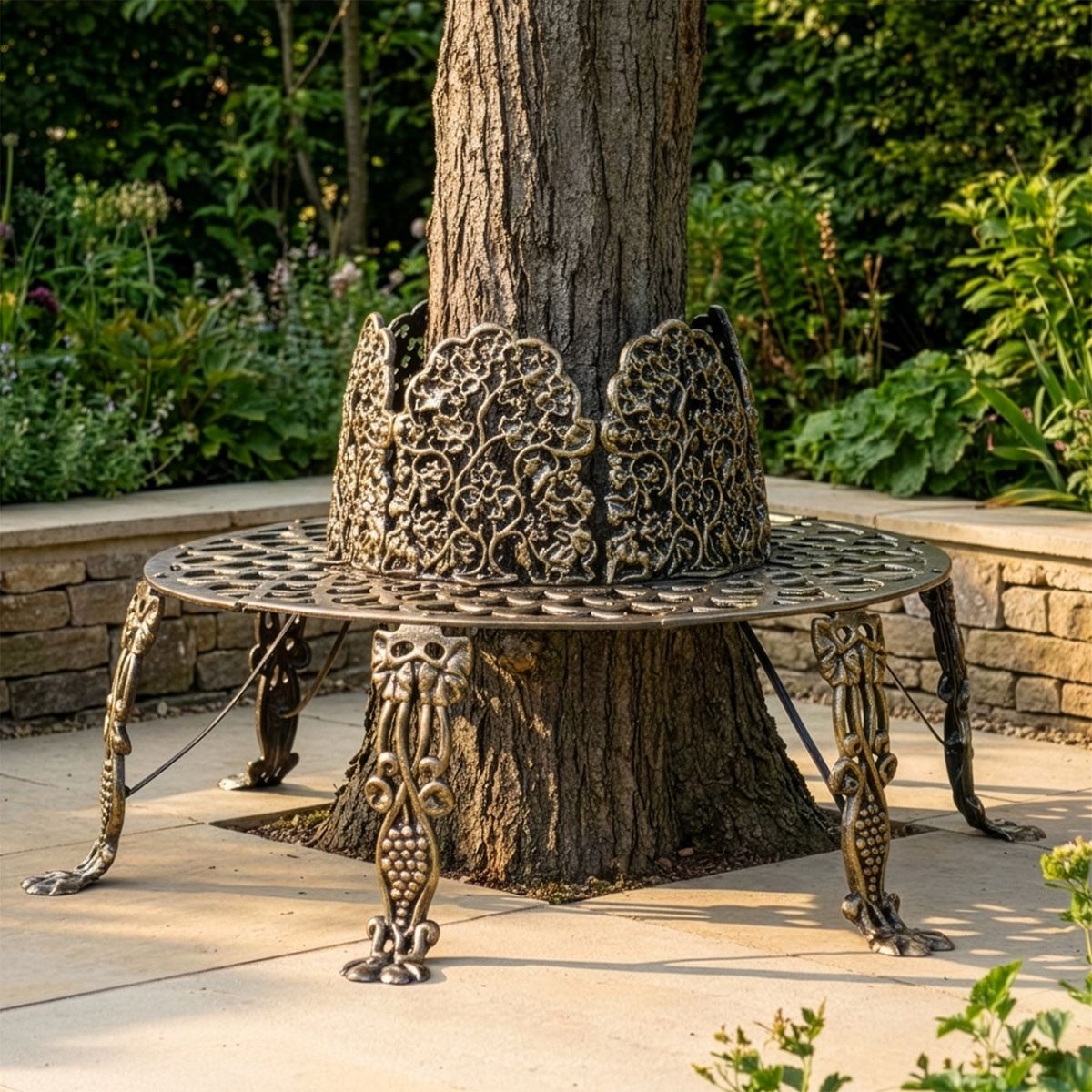 Black & Gold Ornate Tree Seat digital illustration