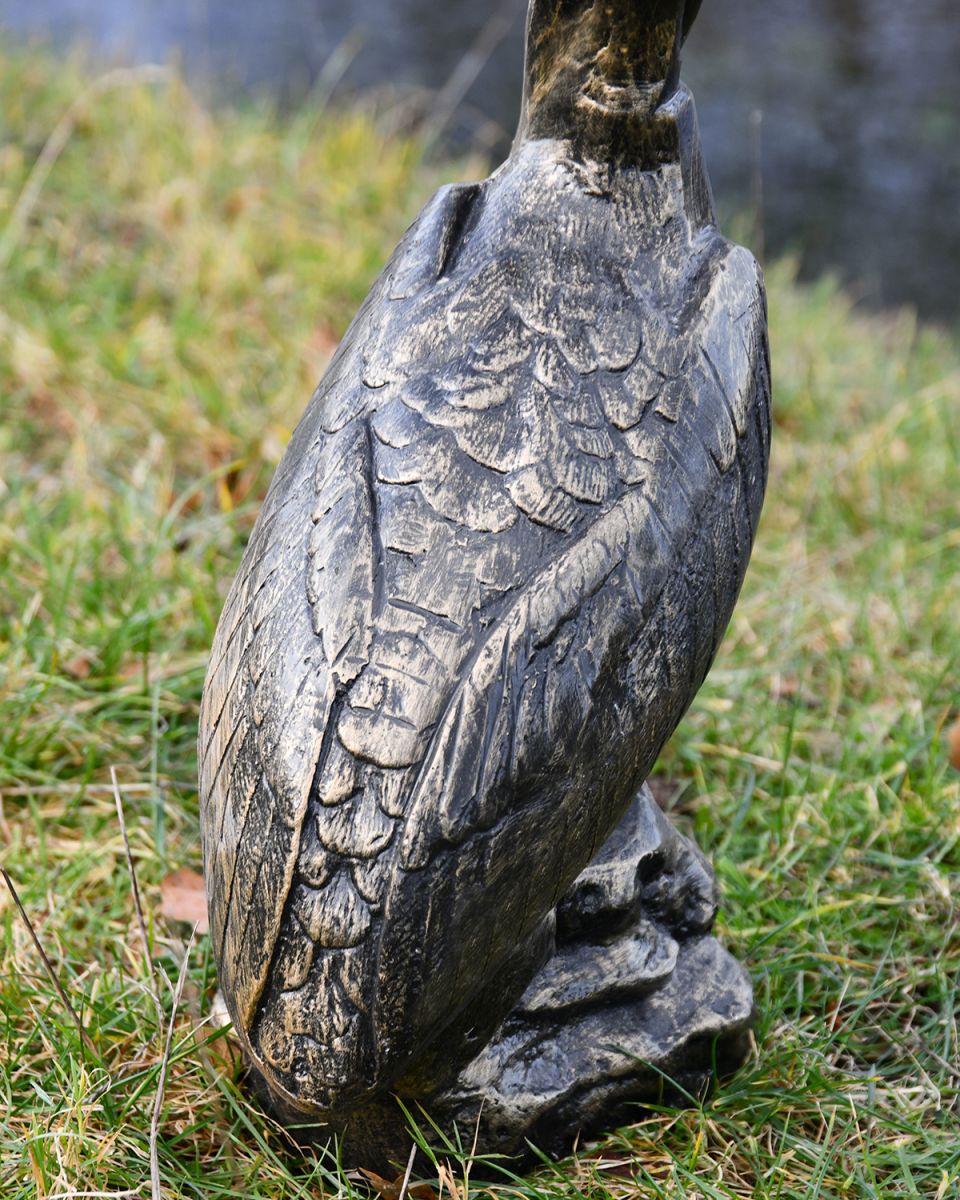Close-up of the Detail on the Back of the Pelican Sculpture